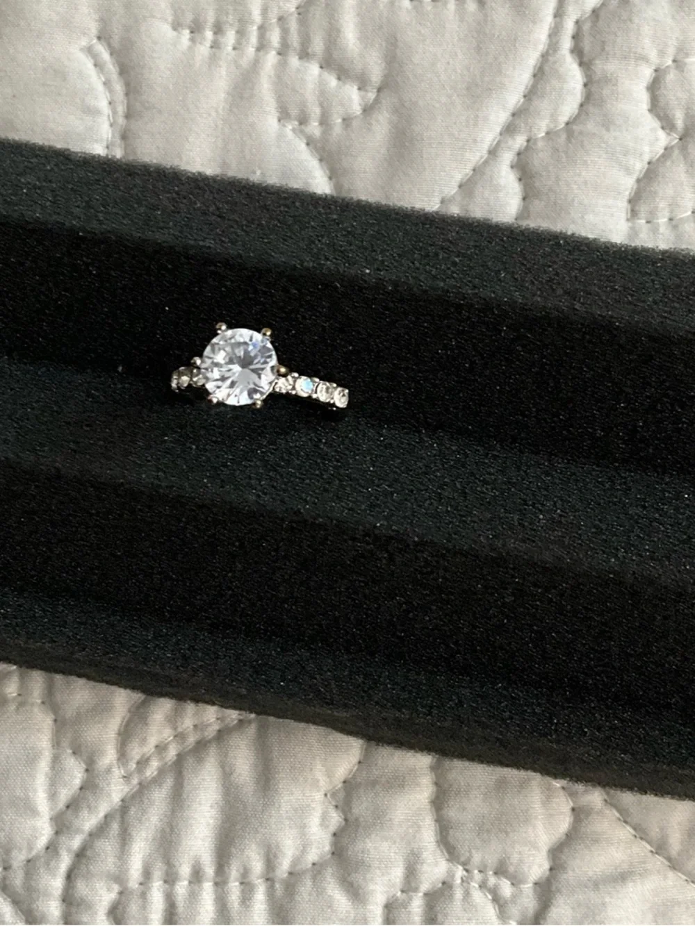 Sterling Silver Cubic Zirconia Solitaire Ring Size 9